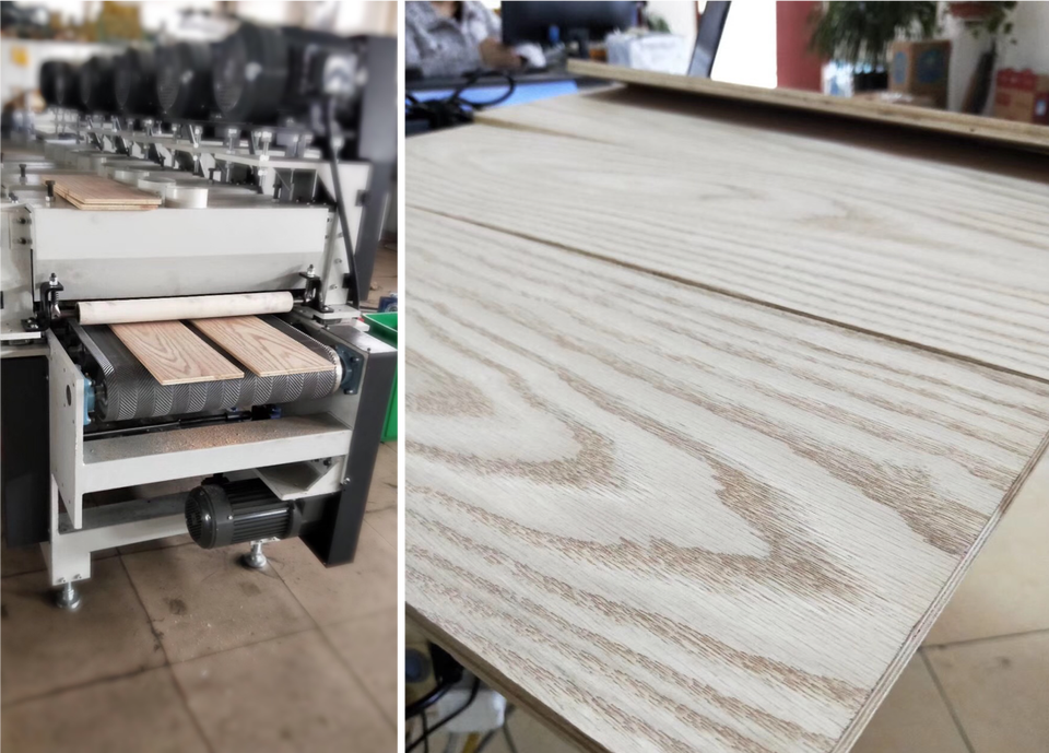 Wood Flooring Finishing System with 600mm Coating Width and Adjustable Coater