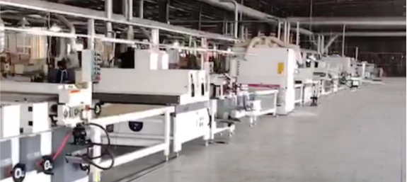 Wood Flooring Finishing System with 600mm Coating Width and Adjustable Coater