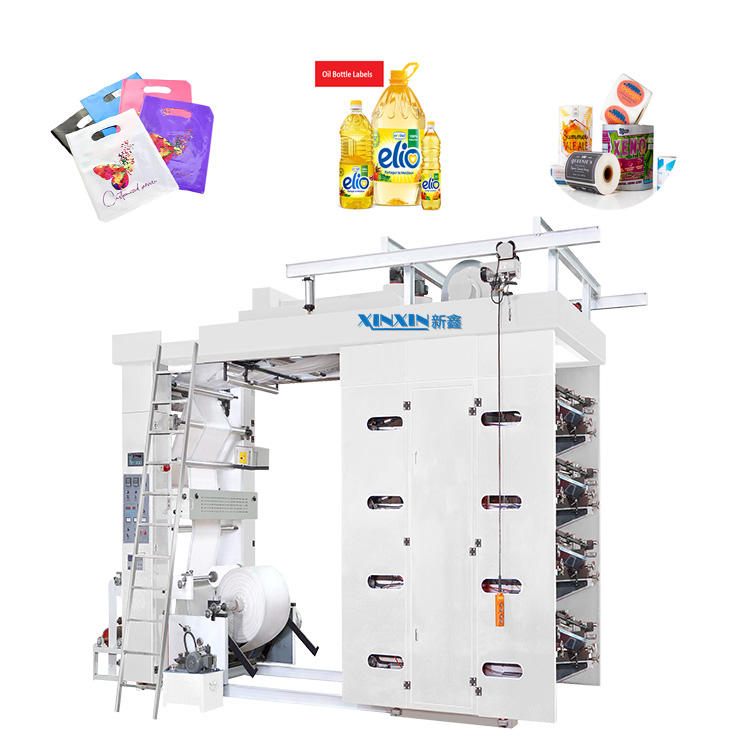 8 Colour Flexo Label Printing Machine Flexographic Printing Machine for Plastic Polypropylene Bags