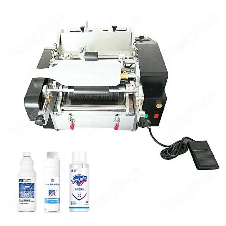 Semi-automatic Cold Wet Glue Paper Round Medical Alcohol Bottle Labeling Machine