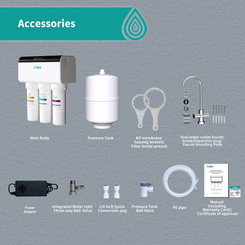 5 Stage 100g RO Water Purifier with Mineral Water Tank Reverse Osmosis System & Taste Improvement for Household & Hotel Use