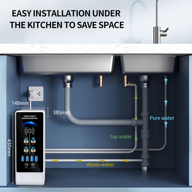 Electric Desktop Reverse Osmosis Water Purifier Household Hotel RO System Tankless Plastic Material Water Filter