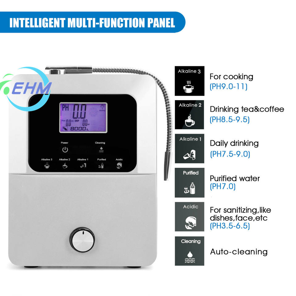 Alkaline Water Ionizer 11 Plates Touch Control Panel Hydrogen Water Generating Machine OEM Water Ionizer Purifier
