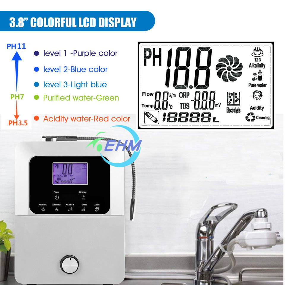 Alkaline Water Ionizer 11 Plates Touch Control Panel Hydrogen Water Generating Machine OEM Water Ionizer Purifier