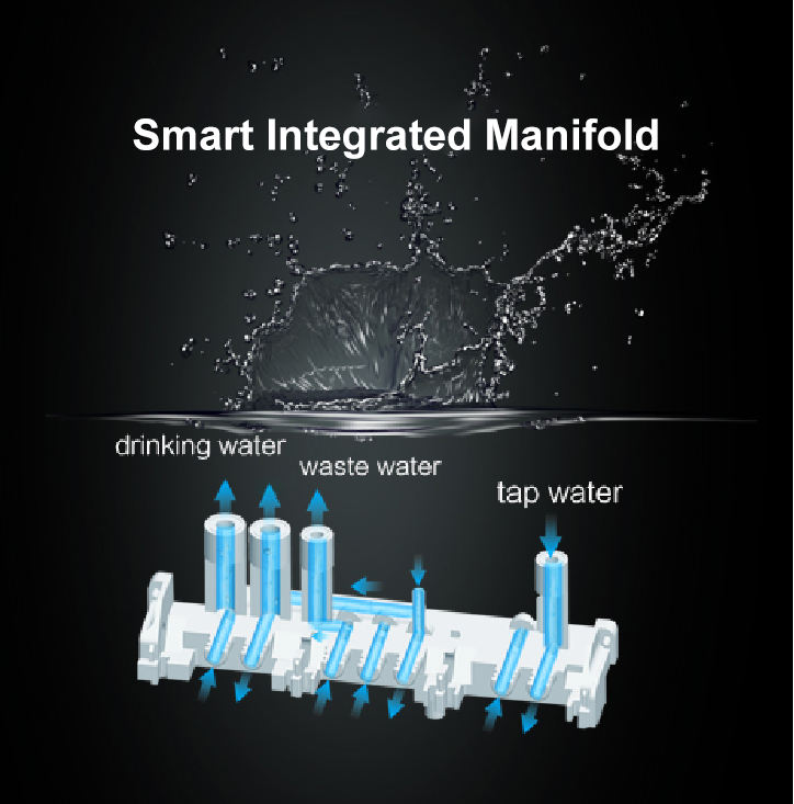 QR05 RO Tankless Water Purifier Under Sink Double Water Way 4 Stage Water Purifier