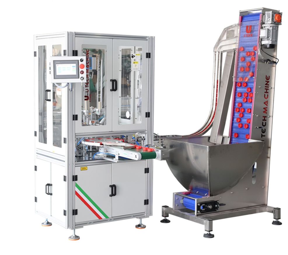 Automatic Chemical Oil Pesticide Sauce Cap Lining Wadding Liner Wad Insert Cap Lid Aluminum Paper Foil Gasket Inserting Machine