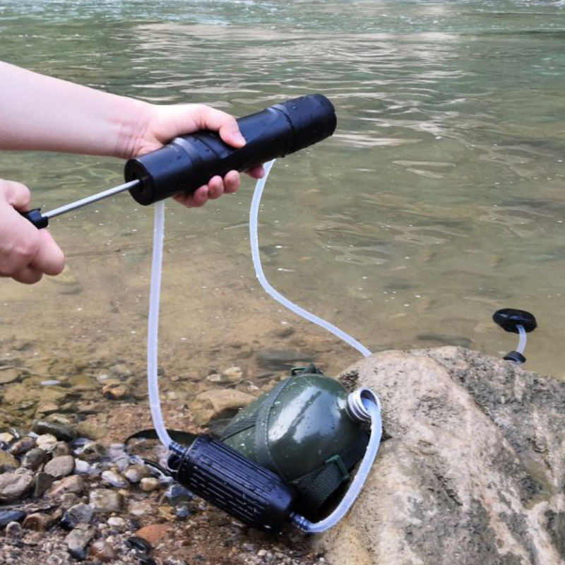Portable Outdoor Survival Camping Hiking Water Filter Pump Manual Ceramic Water Filter Sports Water Purifier