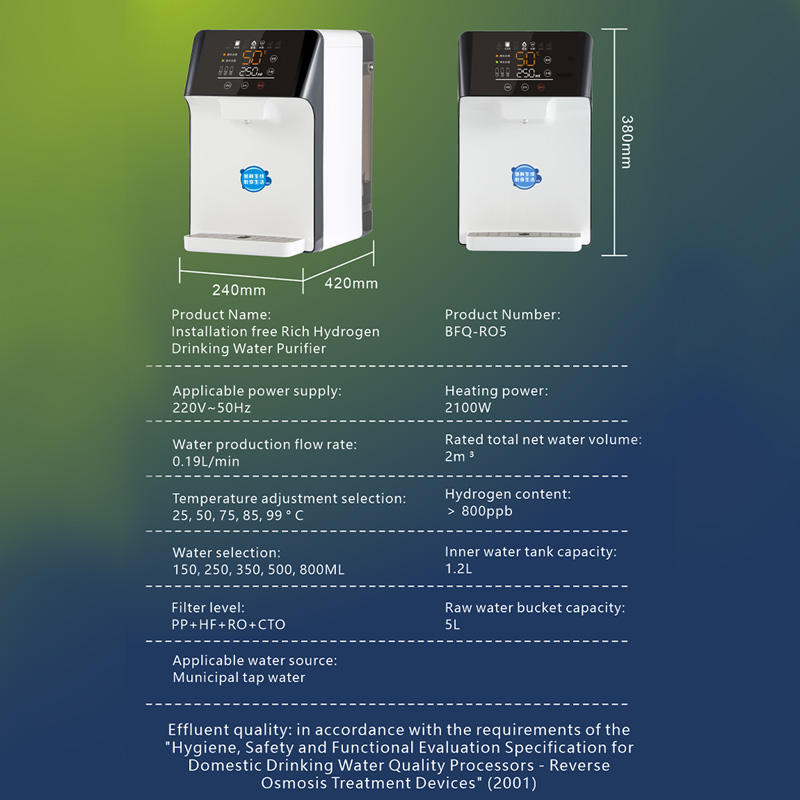 Hydrogen Alkaline Mineral Water RO System Instant and Warm Hydrogen Maker Water Dispensers H2 Water Purifier