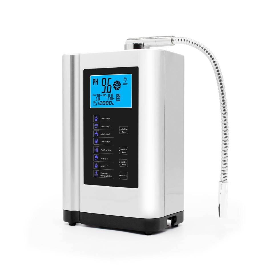 5plates Water Ionizer Hydrogen Generator Machine Purifier Produces pH 3.5-10.5 Alkaline Acid Water Water Filter System for Home