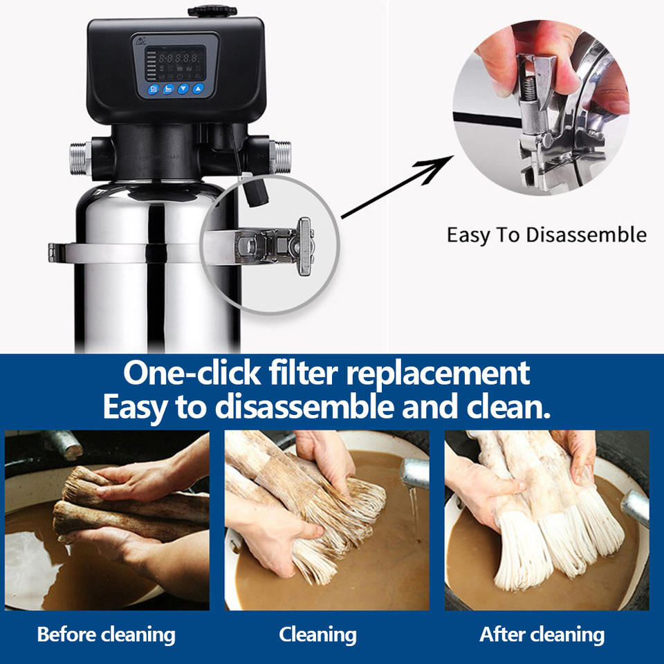 304 Stainless Steel Whole House Water Filter System Large Flow Central Water Purifier for Home Outdoor Use