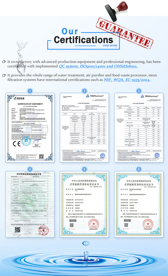 Aicksn 5-Stage RO Water Reverse Osmosis System UV Water Purifier for Kitchen Coffee Shop Household Drinking UV Filtration