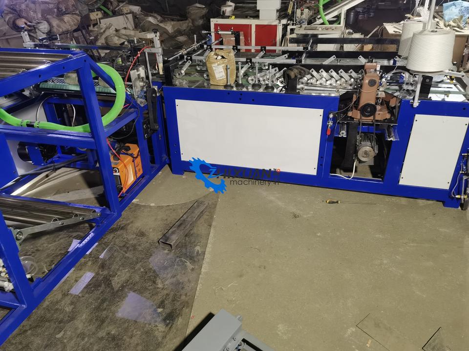 High Speed Auto Cutting & Sewing Machine for Woven Bag Sack Kraft Paper Cement Bag Maker Making Machine