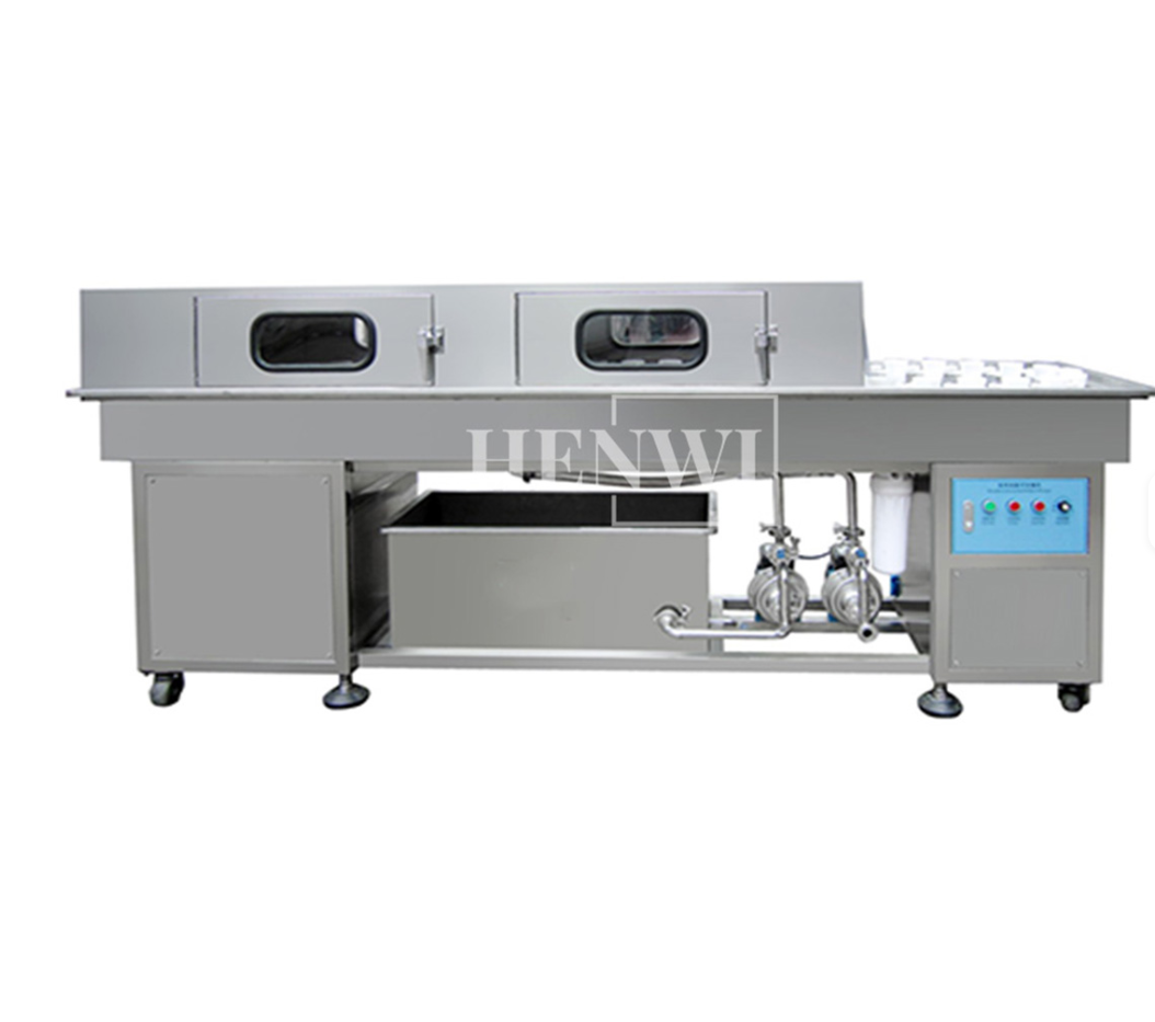 Henwi Semi Automatic Double Line Circulation Washing Machine Bottle Rinser Glass Bottle Washer Cleaner Bottle Washing Machine
