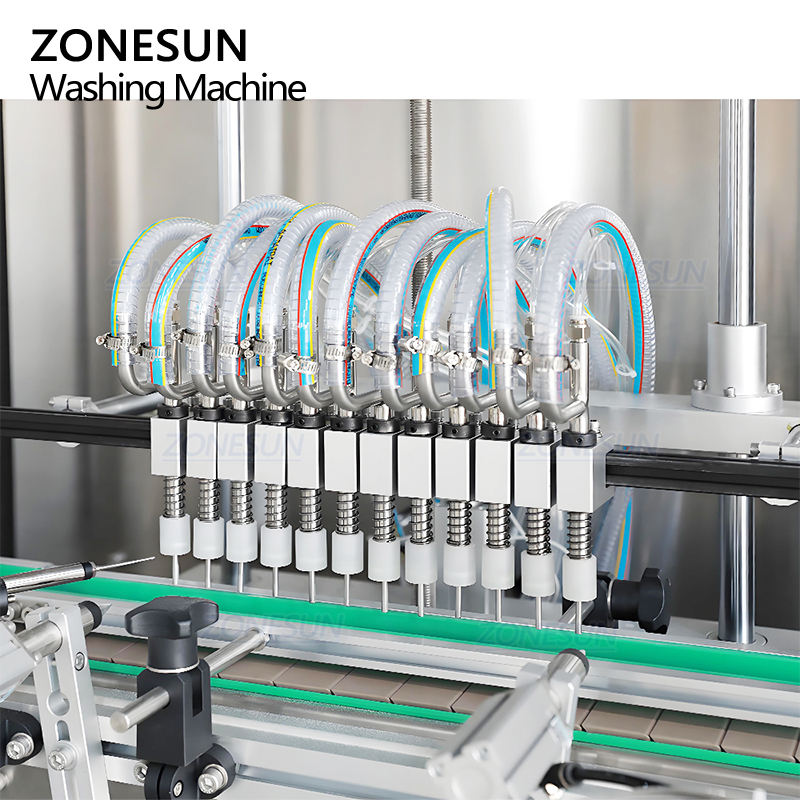 ZONESUN ZS-NIC3 Automatic 12 Heads Air Rinser Blowing Negative Ion Cleaning Washing Glass Plastic Bottle Rinsing Machine