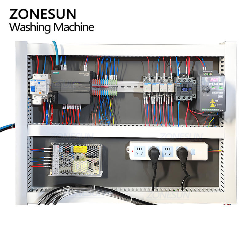 ZONESUN ZS-NIC3 Automatic 12 Heads Air Rinser Blowing Negative Ion Cleaning Washing Glass Plastic Bottle Rinsing Machine