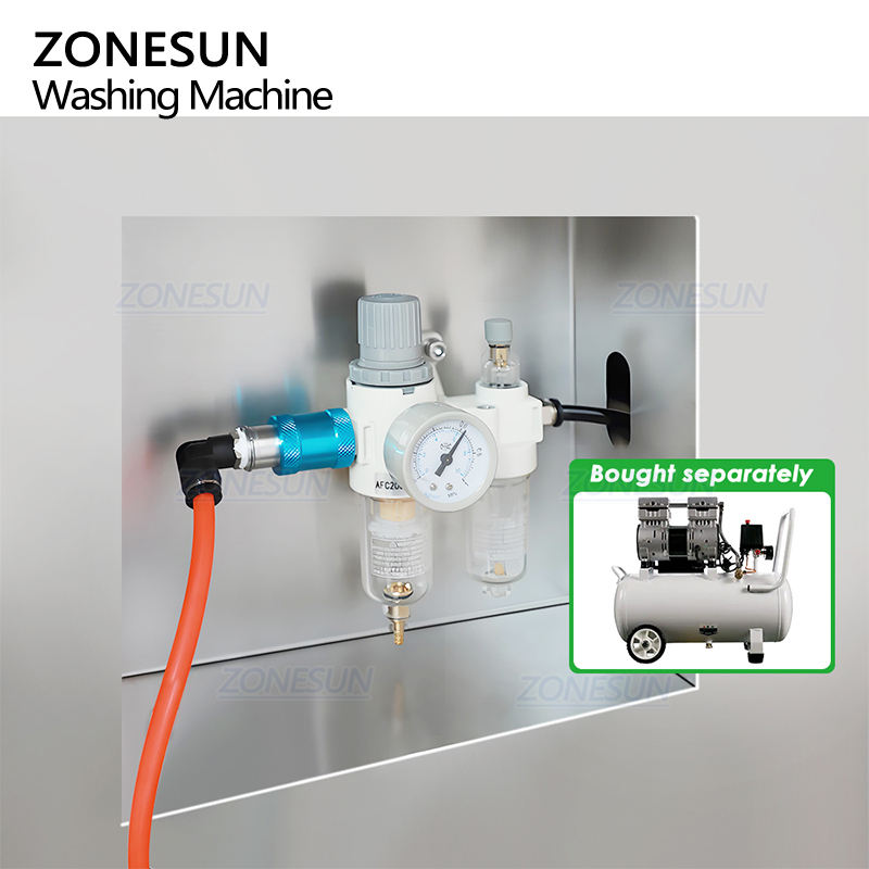 ZONESUN ZS-NIC3 Automatic 12 Heads Air Rinser Blowing Negative Ion Cleaning Washing Glass Plastic Bottle Rinsing Machine