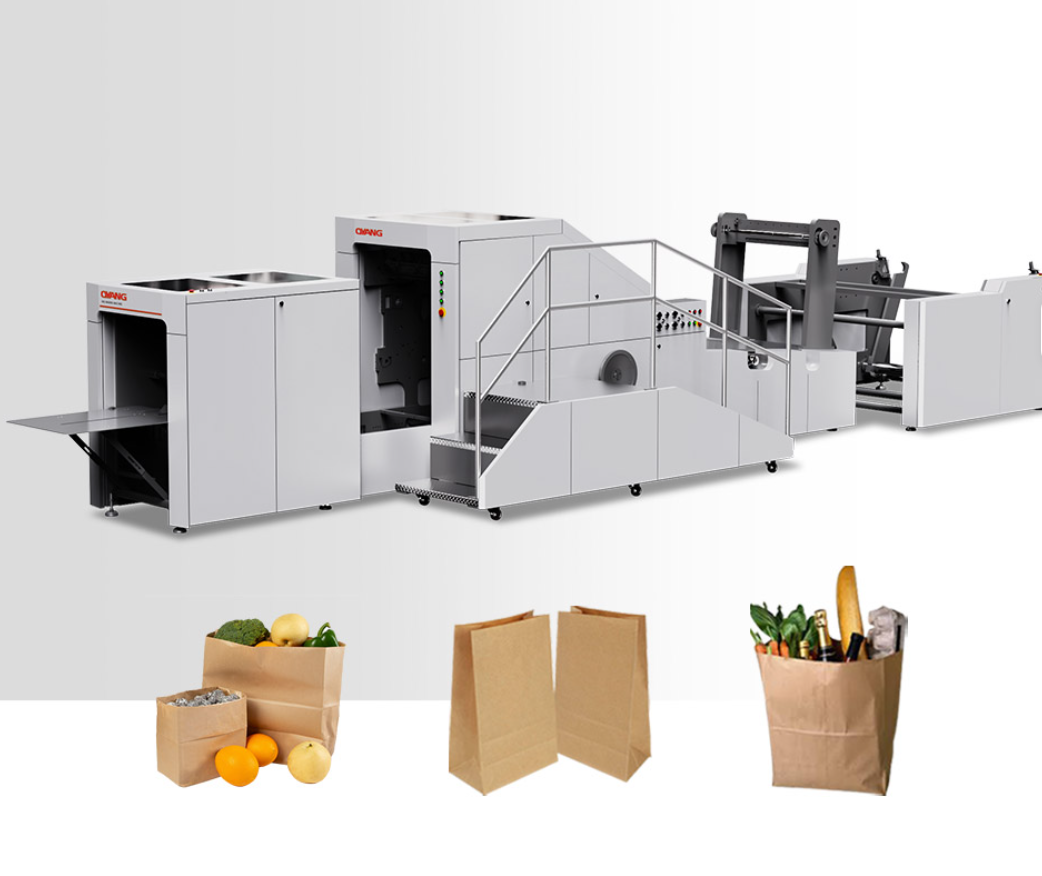 OYANG Machinery B400 Automatic Kraft Paper Bag Making Machine Square Bottom Handle PLC Motor Core for Shopping Bag Production