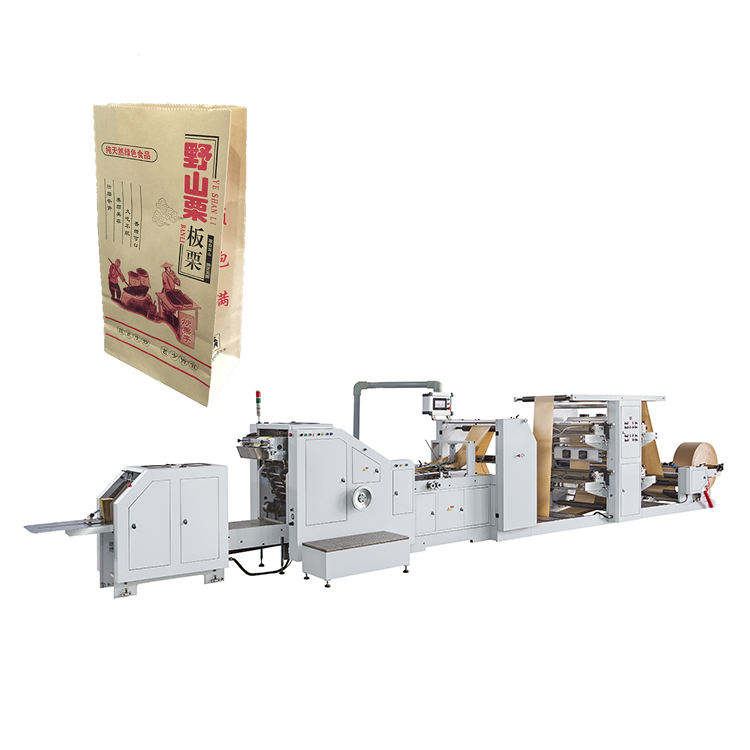 Fully Automatic Shopping Bag Making Machine Flexo Printing Square Bottom Kraft Bag Production Japan YASKAWA Control System Motor