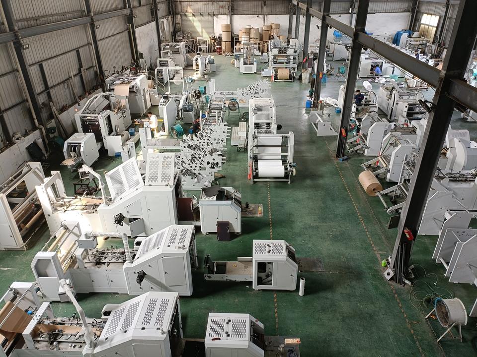 Fully Automatic PLC Controlled High Precision Kraft Paper Bag Making Machine with Flexo Printing for Custom Logo Shopping Bags