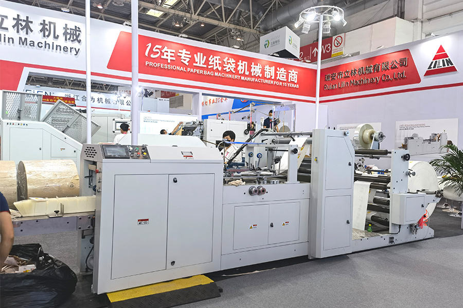 Fully Automatic PLC Controlled High Precision Kraft Paper Bag Making Machine with Flexo Printing for Custom Logo Shopping Bags