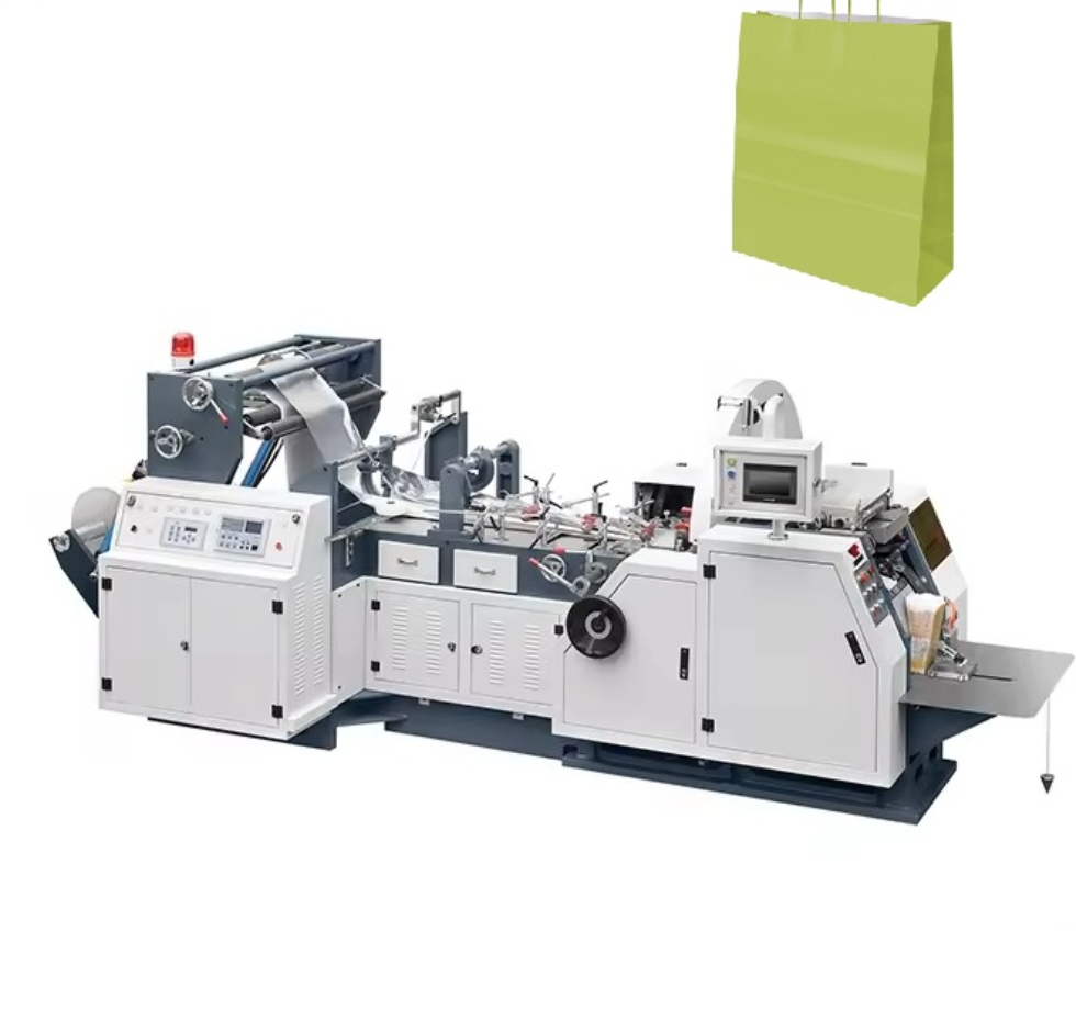 Automatic V Bottom Paper Bag Making Machine for T-Shirt and Fruit Shopping Packaging with Servo Motor Engine Core Component