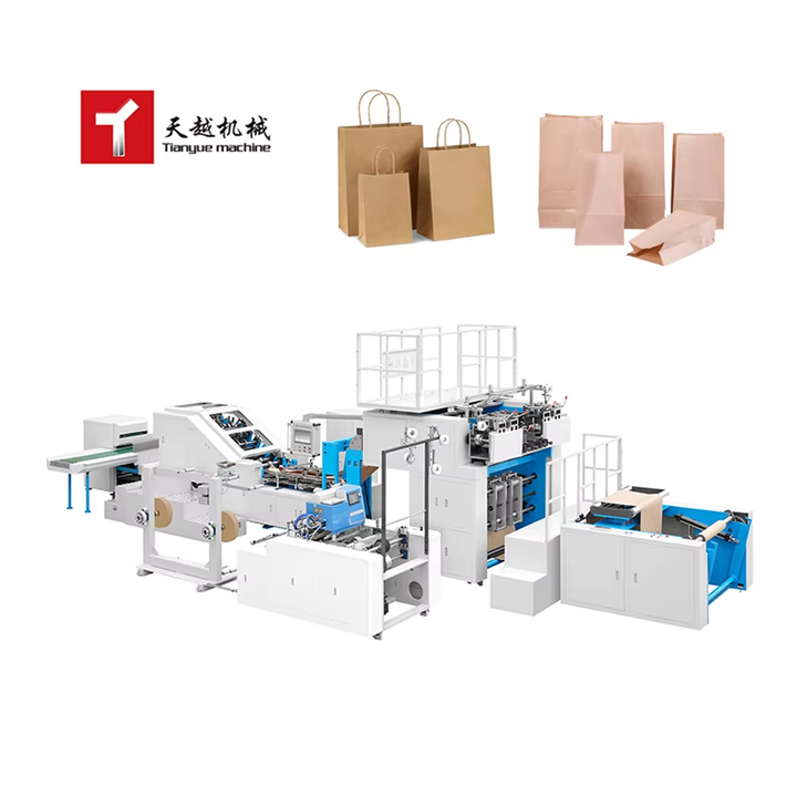Tianyue Paper Bag Making Machine Semi Automatic High Speed sharp Bottom Kraft Grocery Paper Bag Making Machine