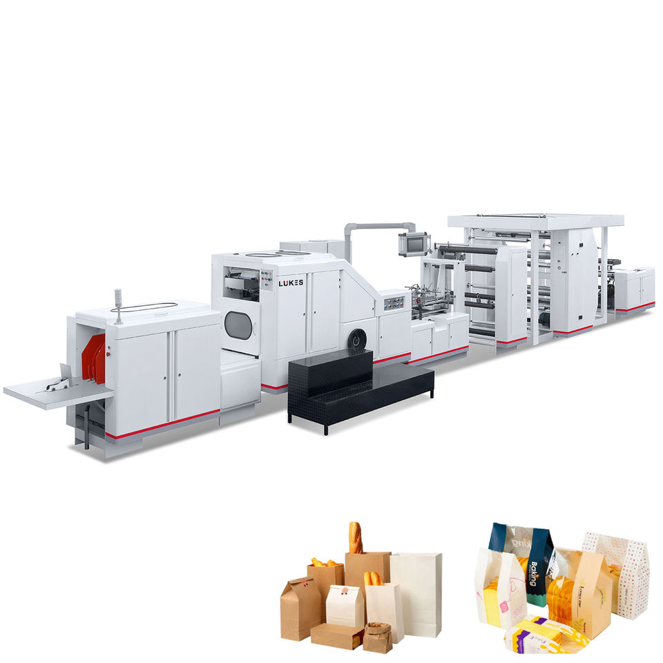 Industrial Used Square Bottom Automatic Kraft Khaki Paper Bags Making Machine