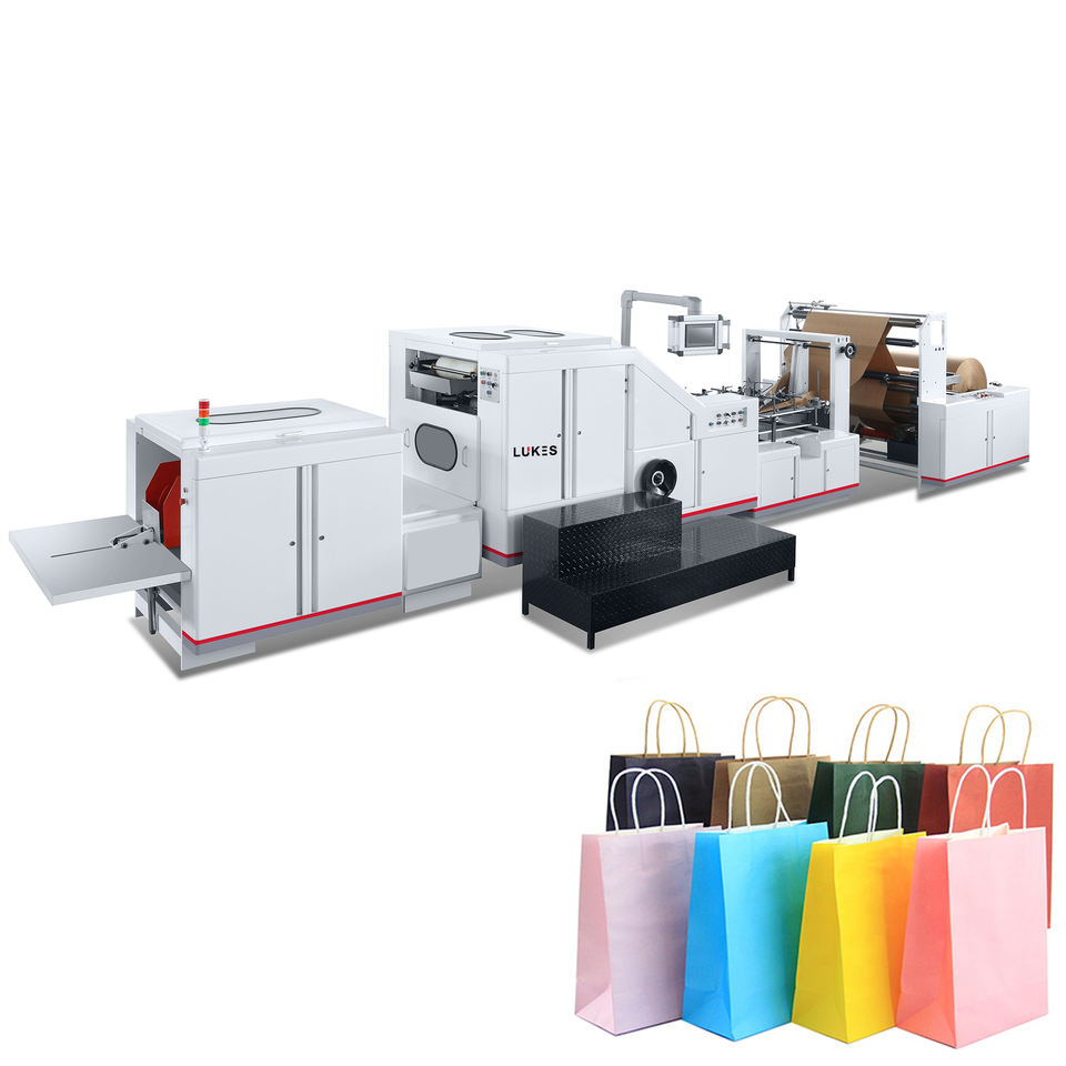 Industrial Used Square Bottom Automatic Kraft Khaki Paper Bags Making Machine