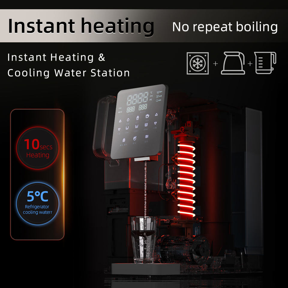 All-in-one Desktop Ro Reverse Osmosis Smart Touch Water Purifier Cold Instant Drinking Water Dispenser Installation-free