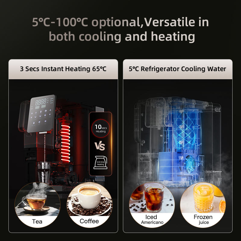 All-in-one Desktop Ro Reverse Osmosis Smart Touch Water Purifier Cold Instant Drinking Water Dispenser Installation-free