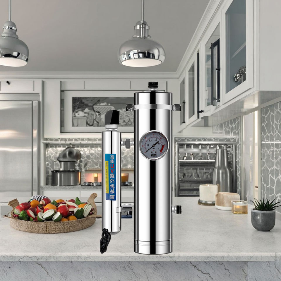 1000L Manual Powered Stainless Steel Vertical Under-sink Water Purifier Household & Industrial Ultrafiltration Filter