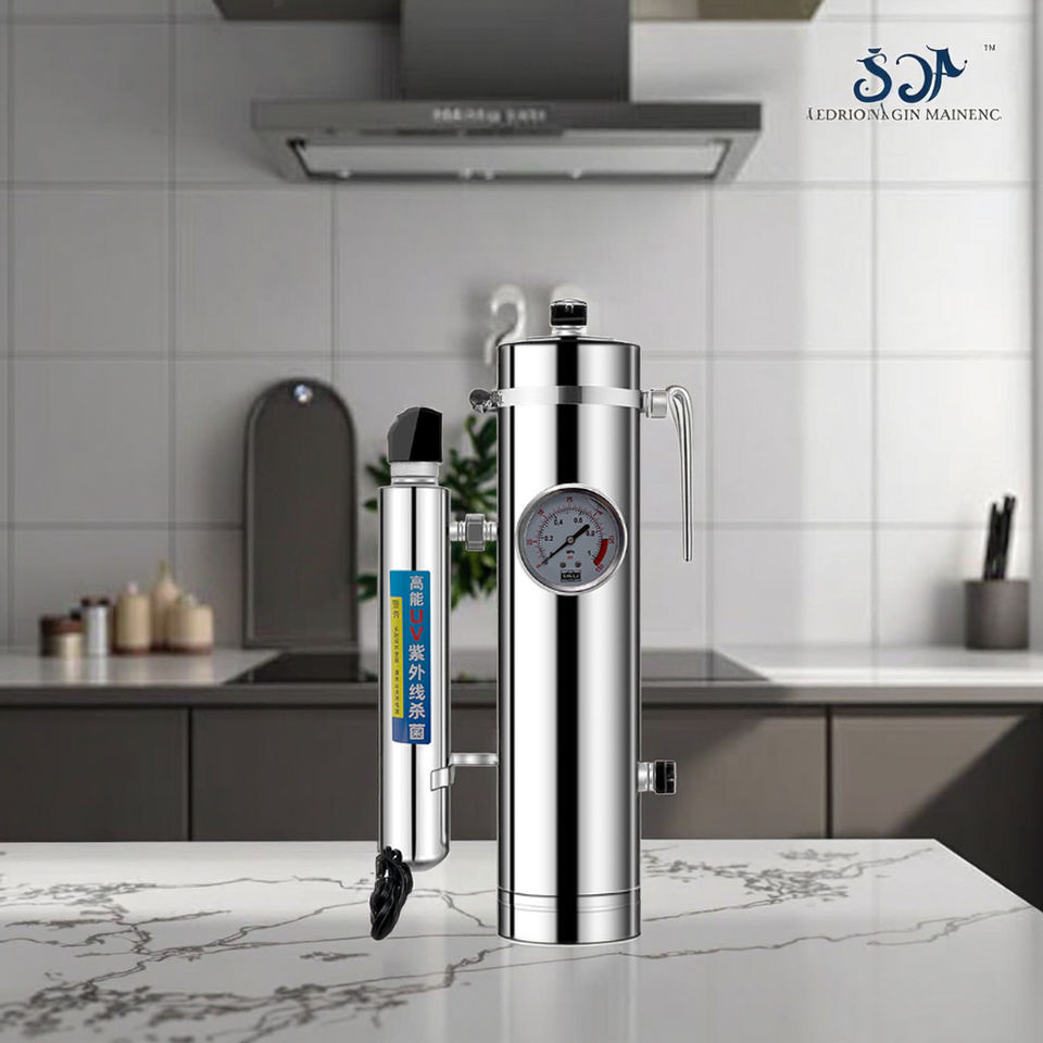 1000L Manual Powered Stainless Steel Vertical Under-sink Water Purifier Household & Industrial Ultrafiltration Filter