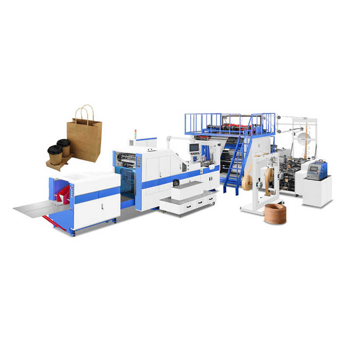 Automatic High Speed Flat Square Bottom Kraft Handle Paper Bag Making Machine