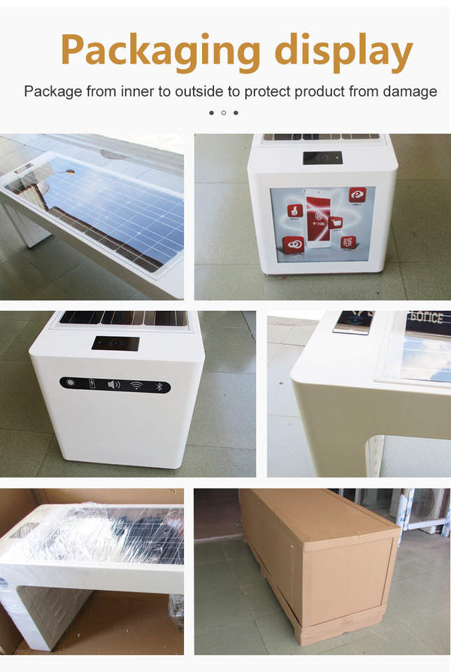 Solar Powered Garden Bench Charging Electric Bikes and Mobility Scooters