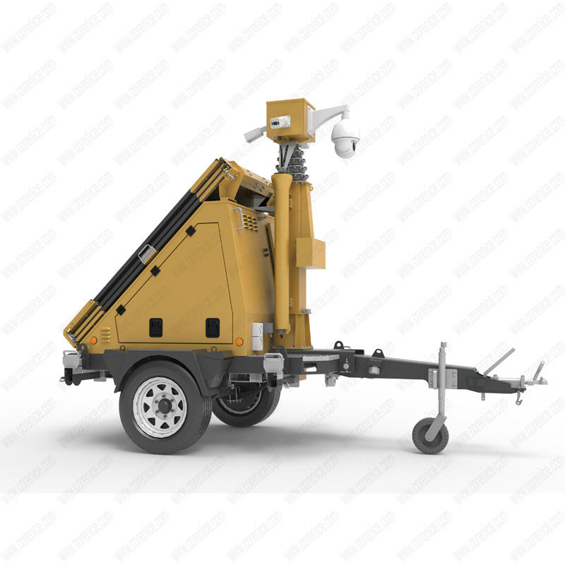 Solar Monitoring Tower Ptz Camera Trailer Mobile Security Trailer Solar Trailer