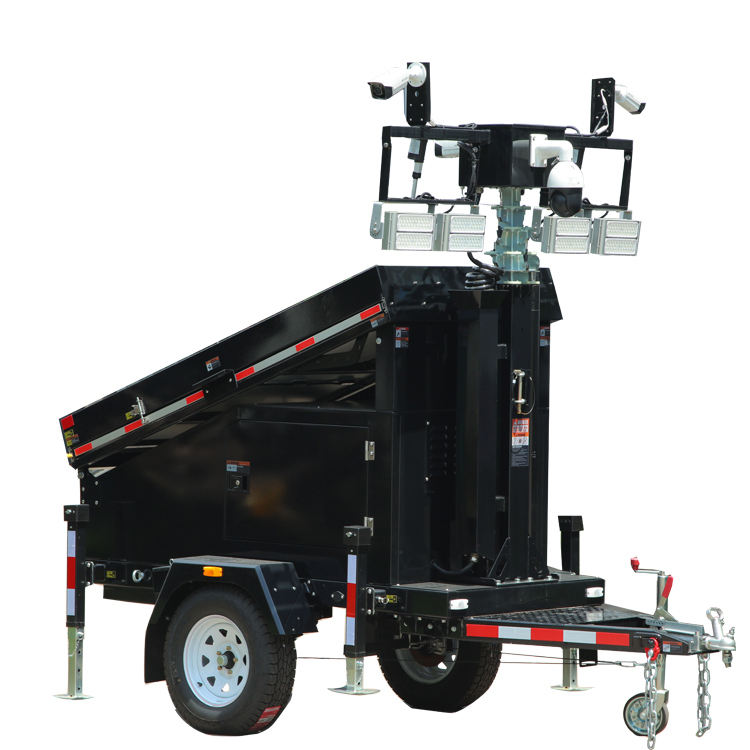 Solar Monitoring Tower Ptz Camera Trailer Mobile Security Trailer Solar Trailer