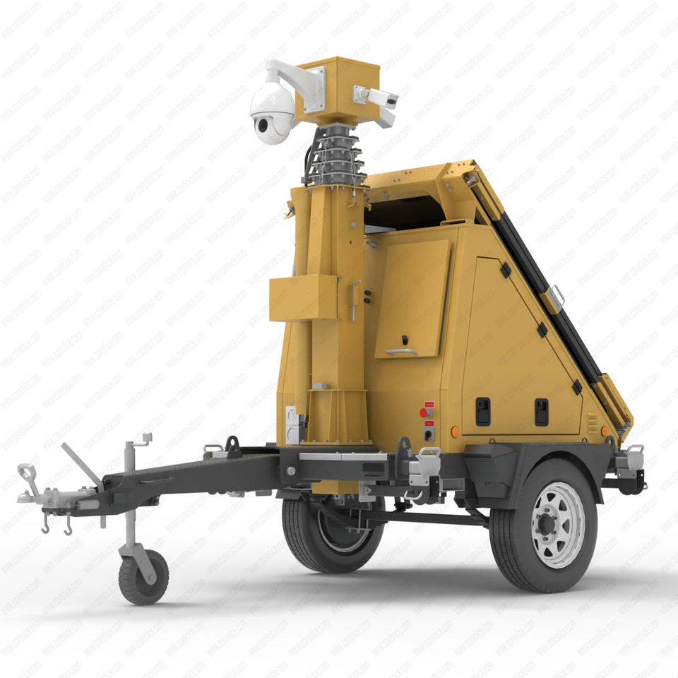 Solar Monitoring Tower Ptz Camera Trailer Mobile Security Trailer Solar Trailer