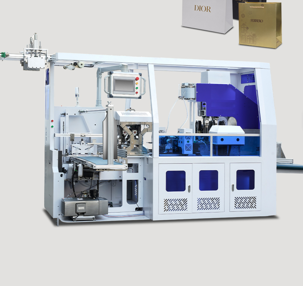 Automatic Intelligent High-Speed Handled Paper Bag String Threading Machine Servo Motor Powered Bag Making Machines