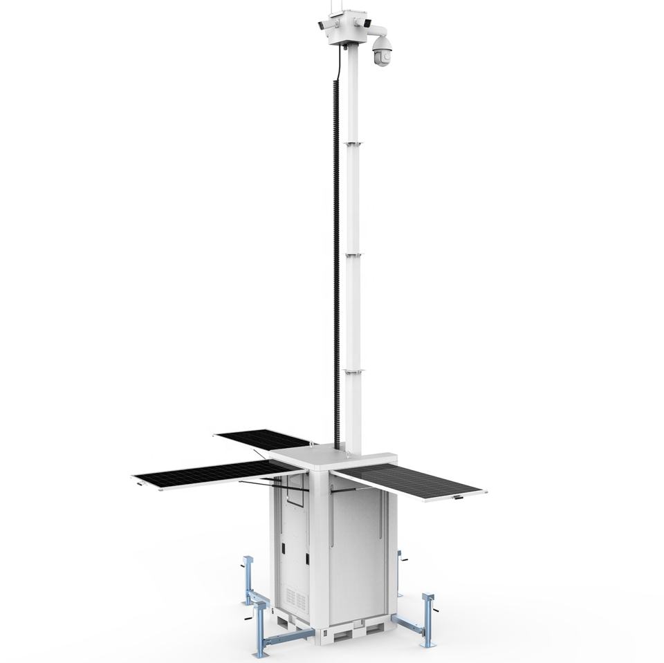 Cube Solar Power Mobile Security Camera Tower for Oilfield Monitoring