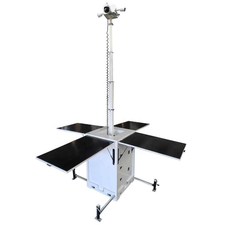 Cube Solar Power Mobile Security Camera Tower for Oilfield Monitoring