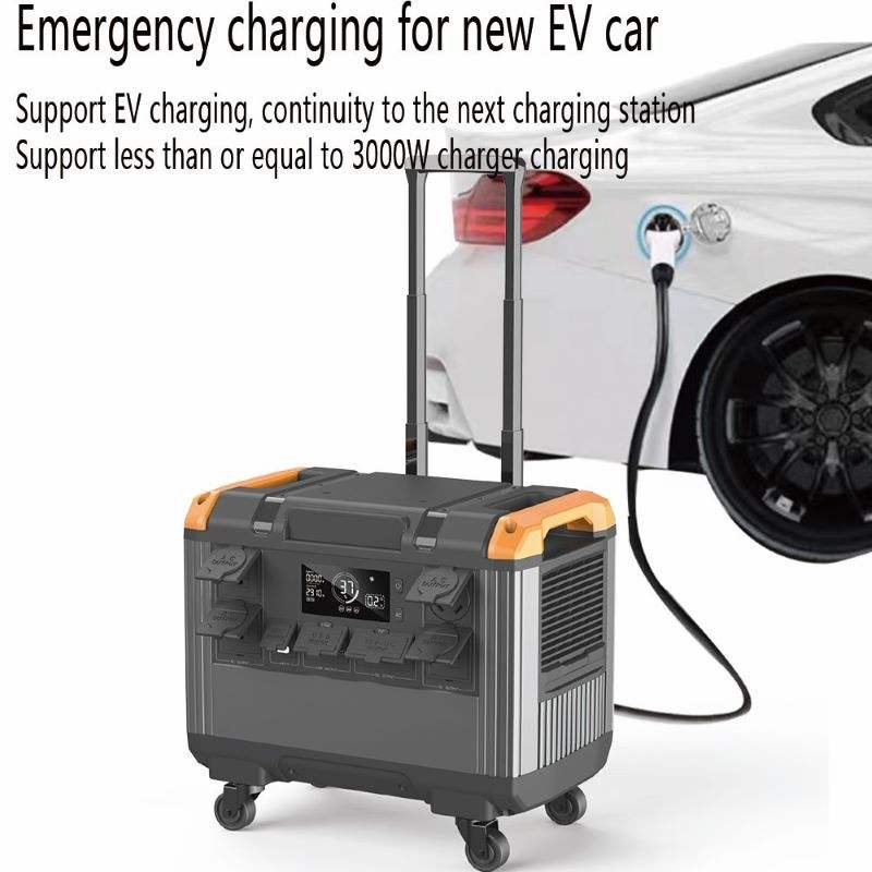 Manufacturer Mobile Emergency LiFePO4 Battery 220V Solar Powered Backup Generator 3000W Home Outdoor Portable Power Station