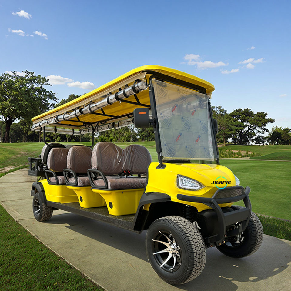 8-Seater Solar Powered Electric Golf Carts Sightseeing Carts for Golf Course Made in