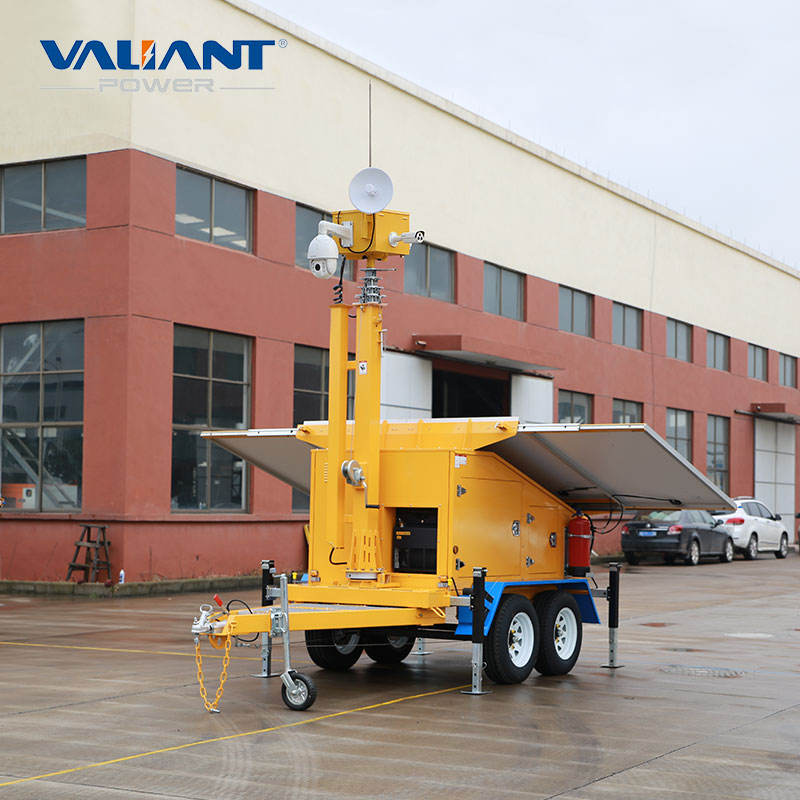 Safety Assured Solar Camera Trailer Industrial Grade Solar Security Camera Trailer