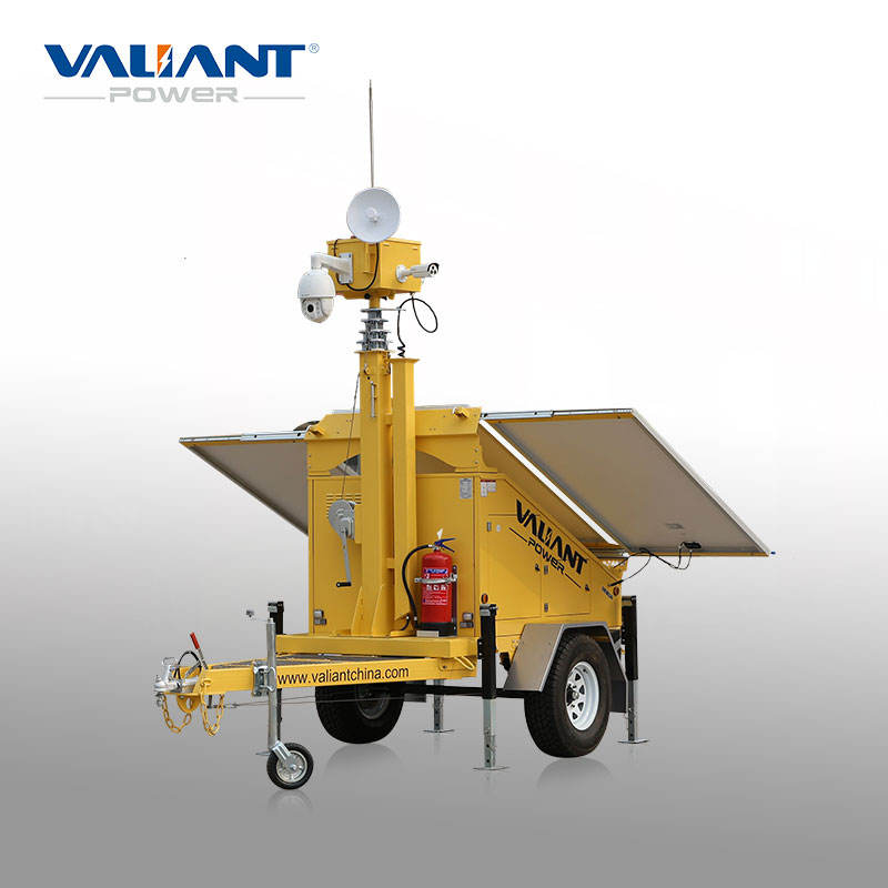 Safety Assured Solar Camera Trailer Industrial Grade Solar Security Camera Trailer