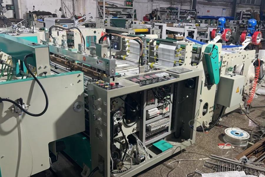 DFR-550 2lines Full Automatic Biodegradable T-shirt Plastic Garbage Bag HDPE LDPE LLDPE High Speed Bag Making Machine