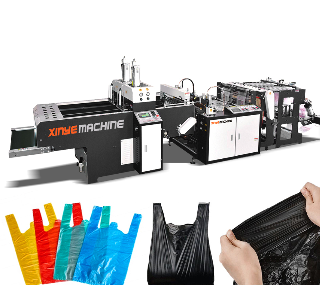 High Speed Full Automatic Biodegradable Plastic Shopping Bag Garbage Nylon Carry Bag Making Machine