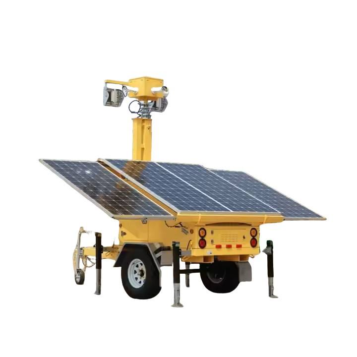 Four-Panel Solar CCTV Lighting Tower for Mining for Monitoring Systems