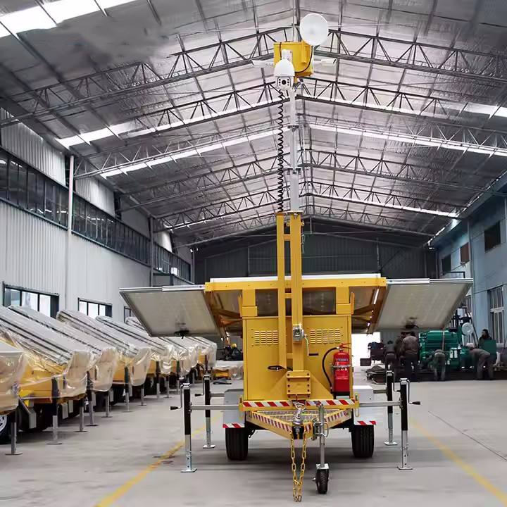 Four-Panel Solar CCTV Lighting Tower for Mining for Monitoring Systems