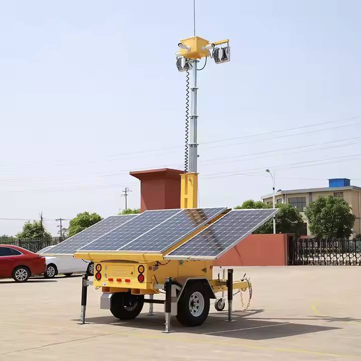 Four-Panel Solar CCTV Lighting Tower for Mining for Monitoring Systems