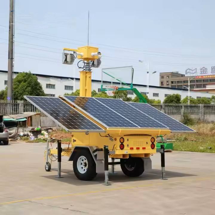 Four-Panel Solar CCTV Lighting Tower for Mining for Monitoring Systems
